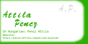 attila pencz business card